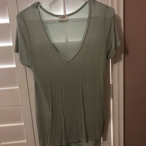 Light green v neck shirt